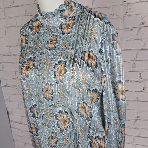 Mango‎ Floral Print pleated Blouse - Picture 5 of 10